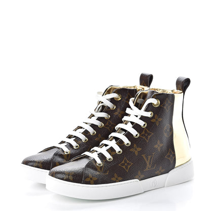 Louis Vuitton Patent Monogram Stellar Sneaker Boots 36 Gold 3 of 8