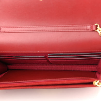 Chanel Aged Calfskin Quilted Reissue Wallet On Chain WOC Red 5 of 12