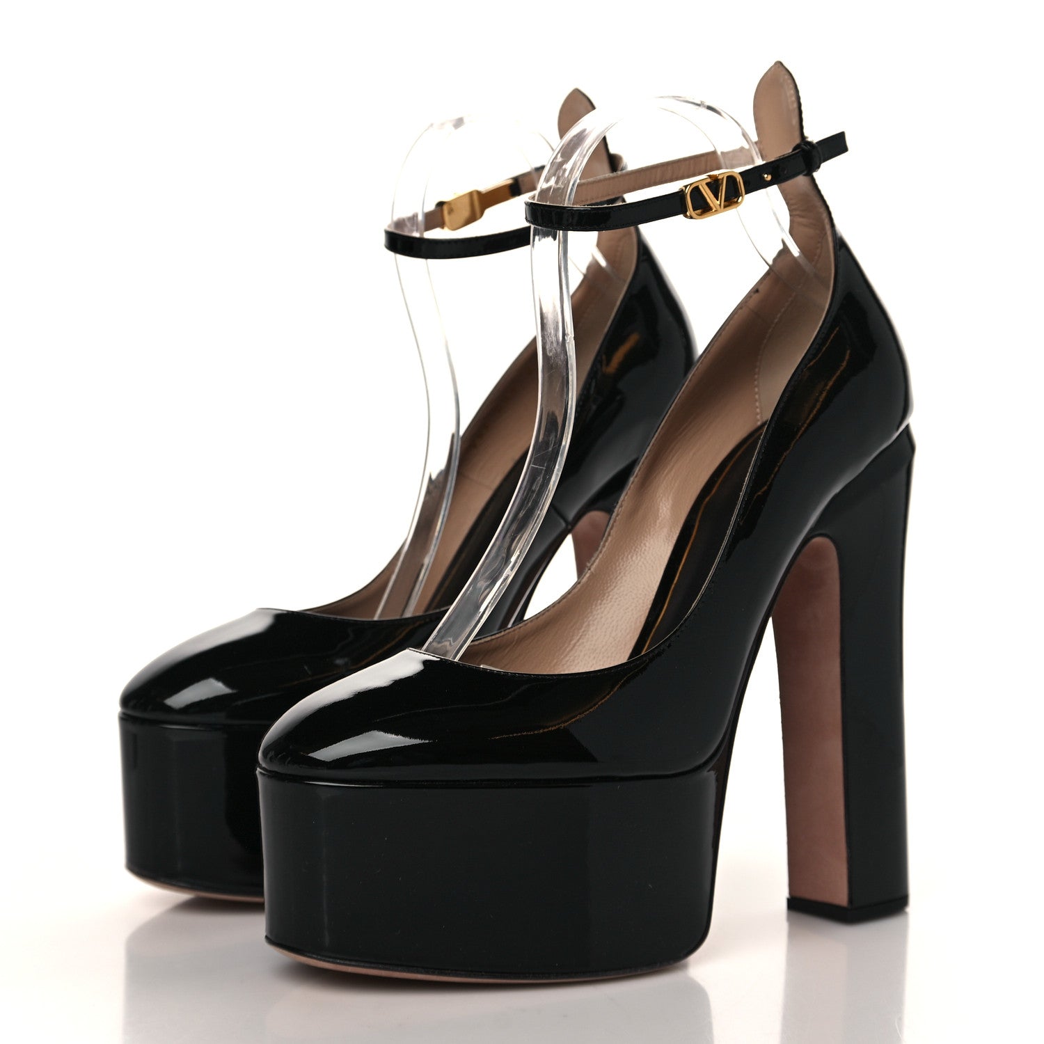 Valentino Garavani Patent Tan-Go 55/155mm Platform Pumps 40 Black 3 of 8