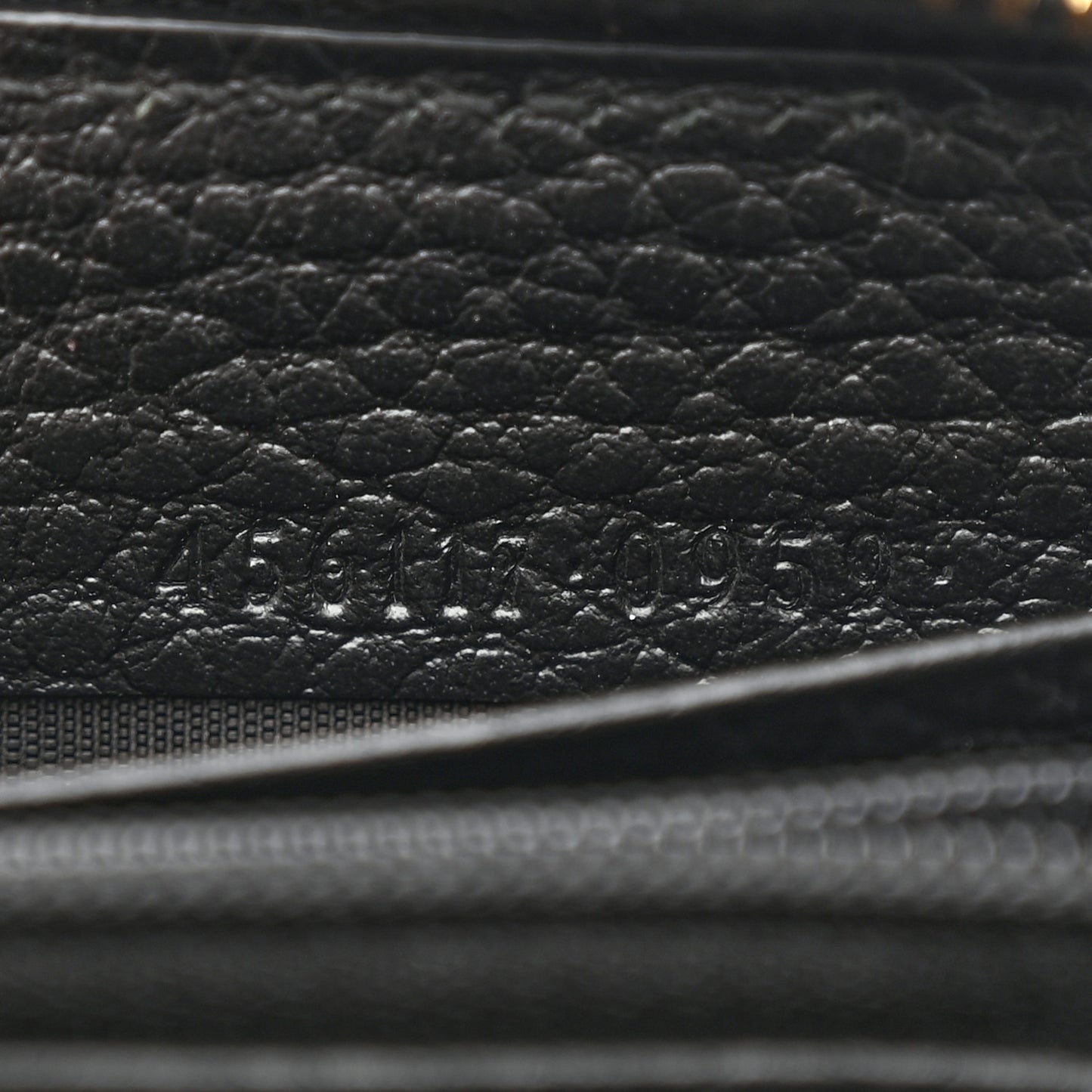 Dollar Calfskin GG Marmont Zip Around Wallet Black