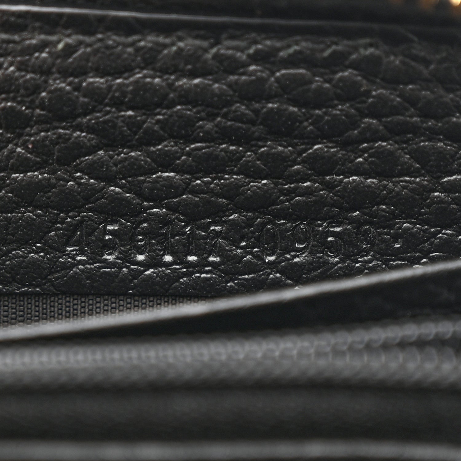 Gucci Dollar Calfskin GG Marmont Zip Around Wallet Black 6 of 8