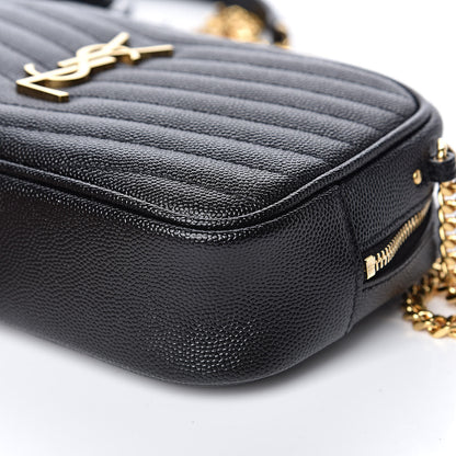 Saint Laurent Grain De Poudre Matelasse Monogram Mini Lou Camera Bag Black 9 of 10