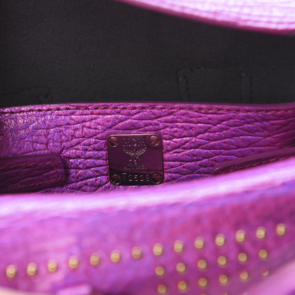 MCM Metallic Calfskin Cyber Studs Mini Milla Tote Electric Pink 5 of 8