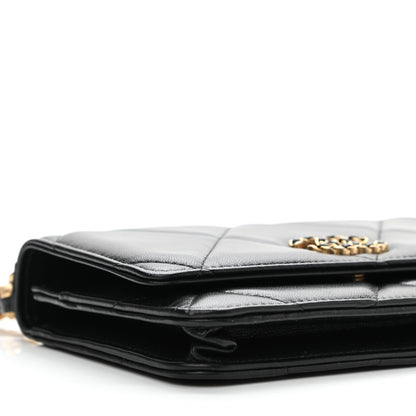 Chanel Lambskin Quilted Chanel 19 Wallet On Chain WOC Black 10 of 13