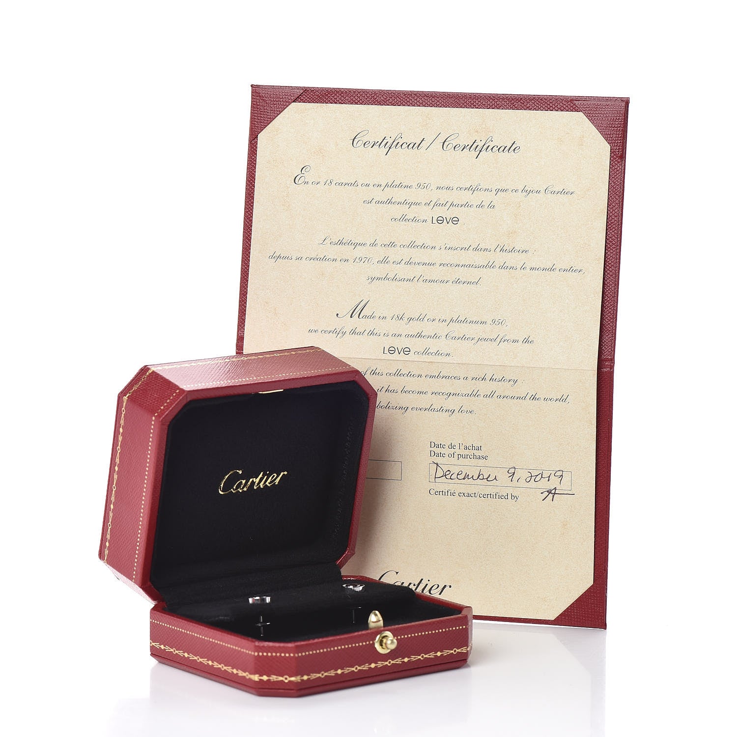 Cartier 18K White Gold LOVE Earrings 5 of 5