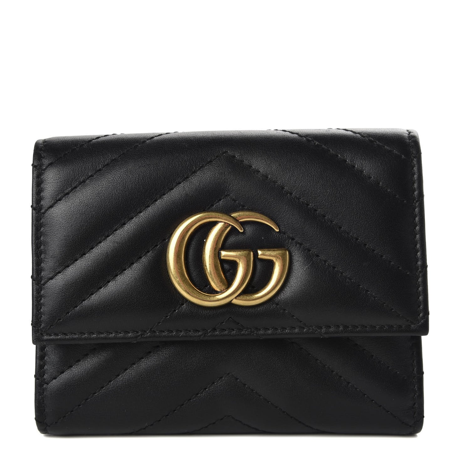 Calfskin Matelasse GG Marmont Wallet Black