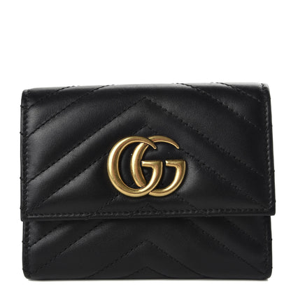 Gucci Calfskin Matelasse GG Marmont Wallet Black 1 of 6