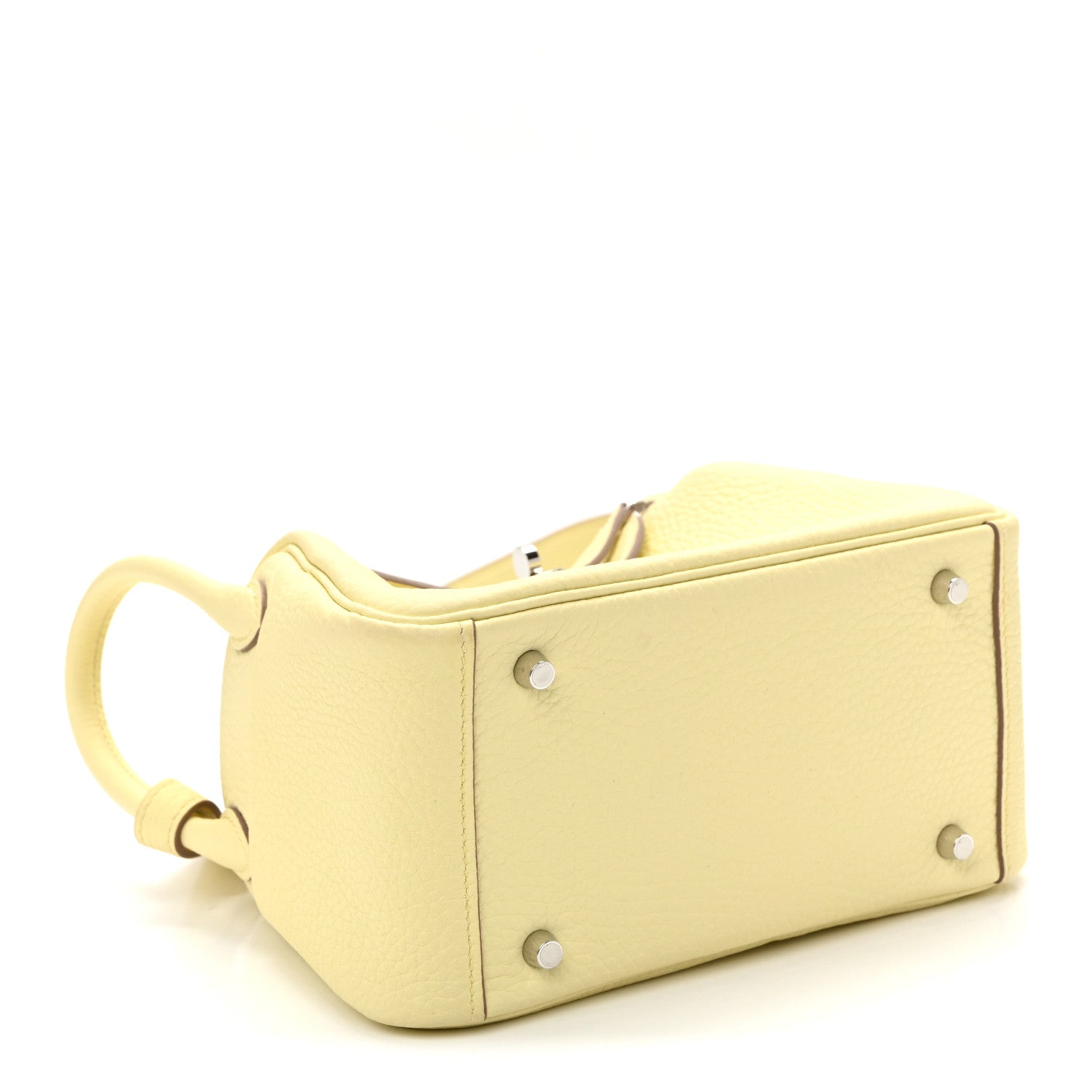 Hermes Taurillon Clemence Mini Lindy 20 Jaune Milton 4 of 11
