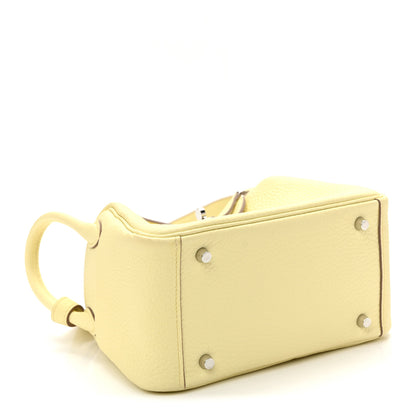 Hermes Taurillon Clemence Mini Lindy 20 Jaune Milton 4 of 11