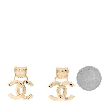 Chanel Metal CC Drop Earrings Gold 2 of 5