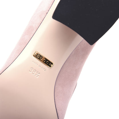 Gucci Kid Scamosciato GG Marmont Fringe 50mm Loafer Pumps 38.5 Crystal Pink 9 of 12
