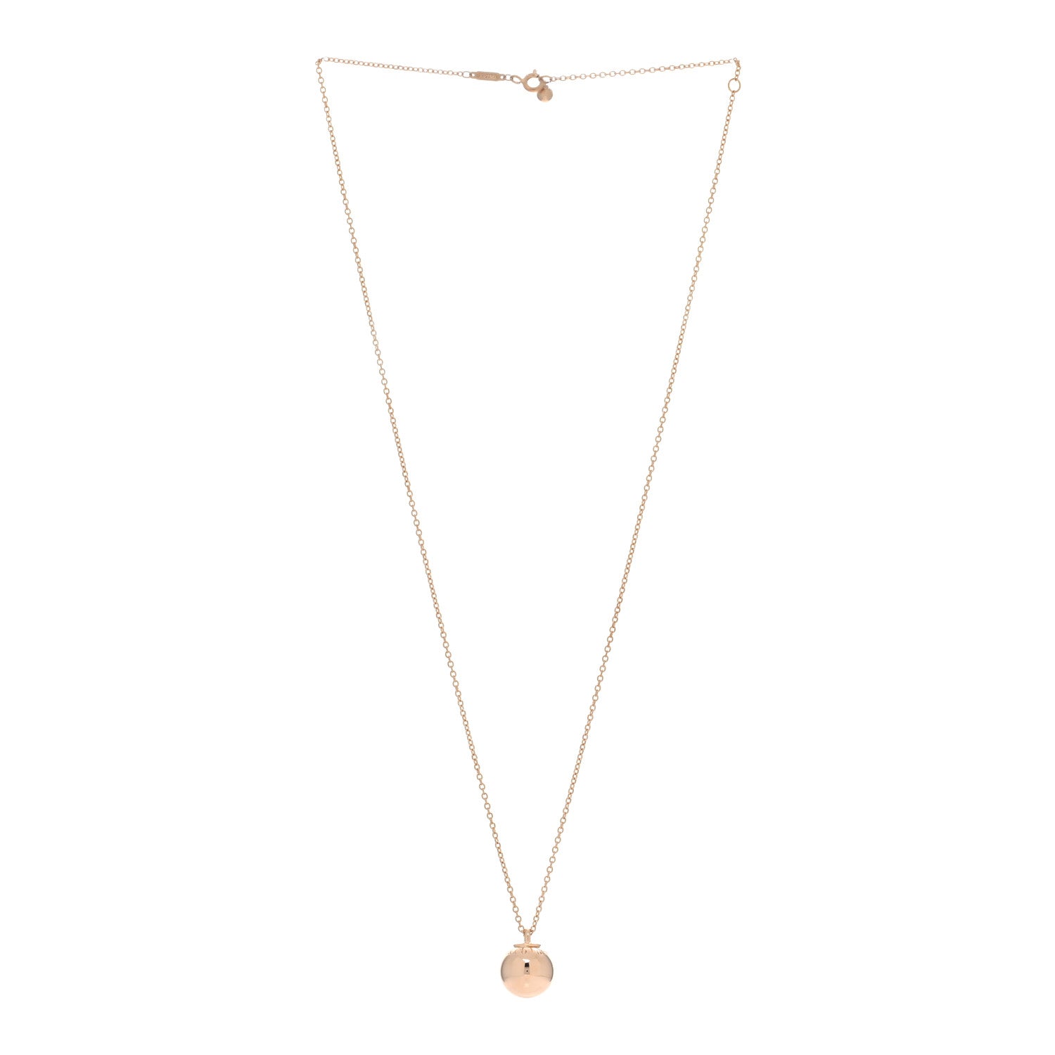 Tiffany 18K Rose Gold 8mm HardWear Ball Pendant Necklace 3 of 5