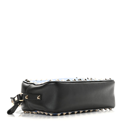 Valentino Garavani Calfskin Rockstud Camera Crossbody Bag Blue Black 4 of 8