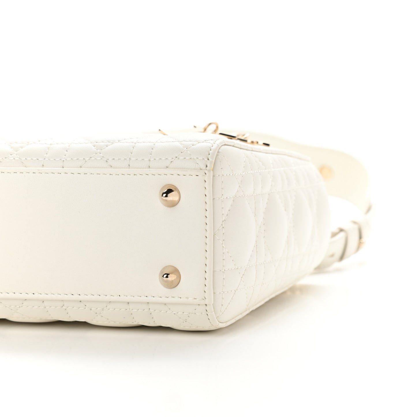 Lambskin Cannage Small Lady Dior White
