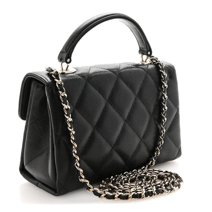 Chanel Caviar Quilted Mini Retro Twist Top Handle Flap Black 3 of 10