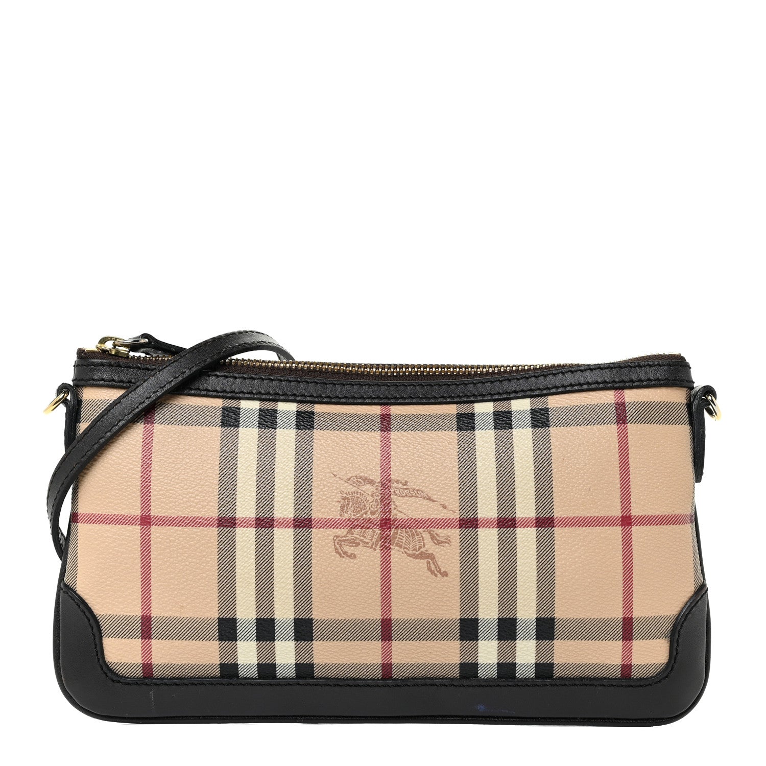 Burberry Haymarket Check Small Peyton Crossbody Clutch Bag Chocolate 1 of 13