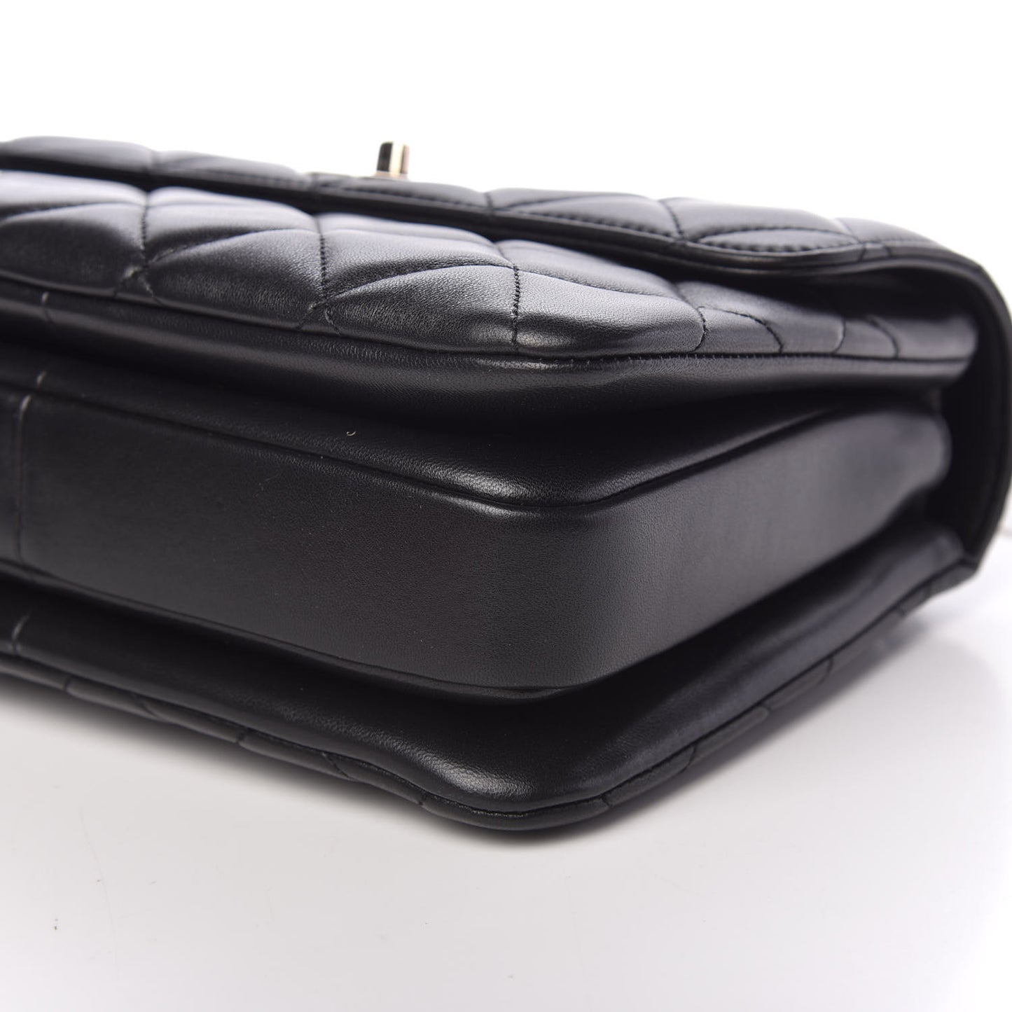 Lambskin Quilted Small Trendy CC Dual Handle Flap Bag Black