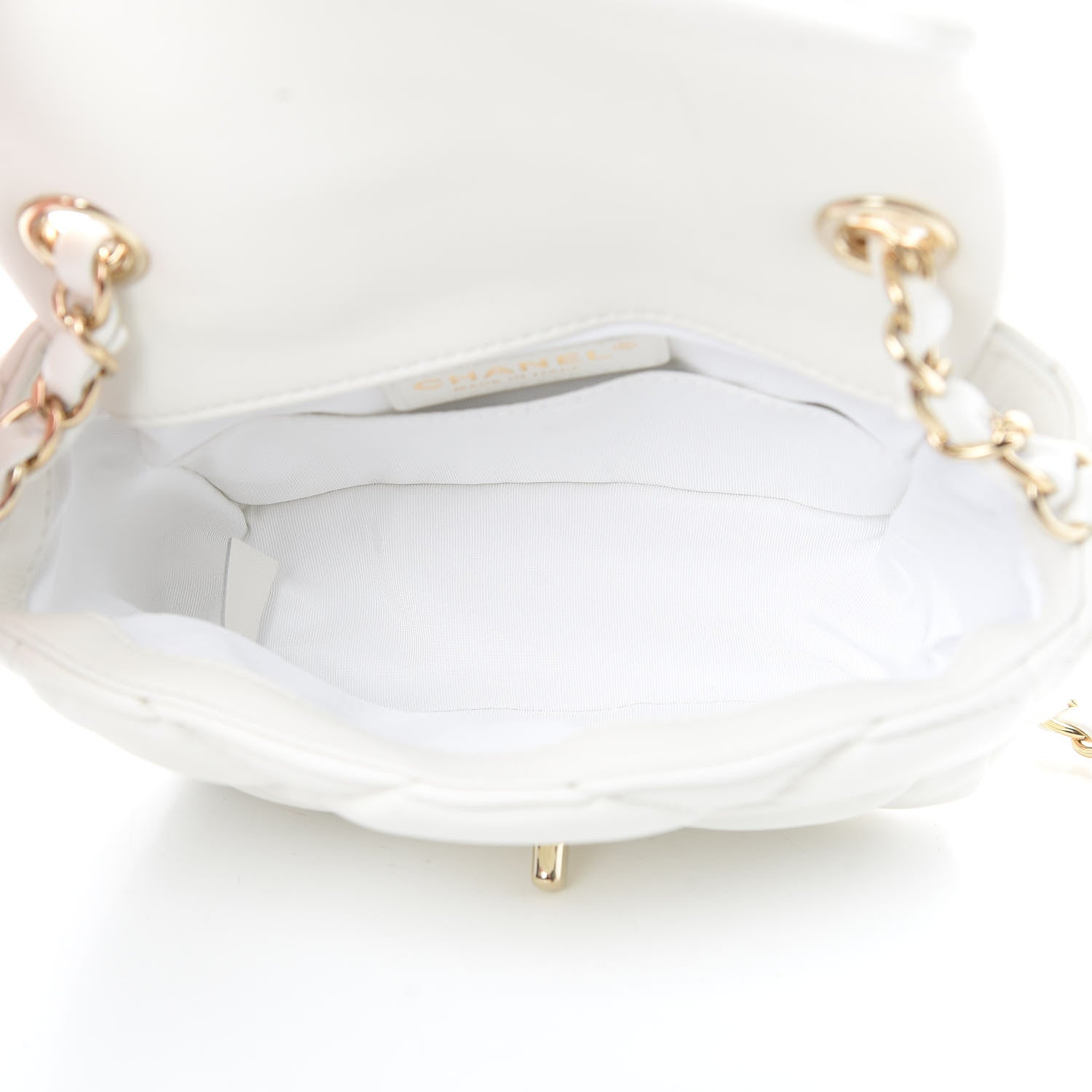 Chanel Calfskin Quilted Mini Square Bubbly Flap White 5 of 11