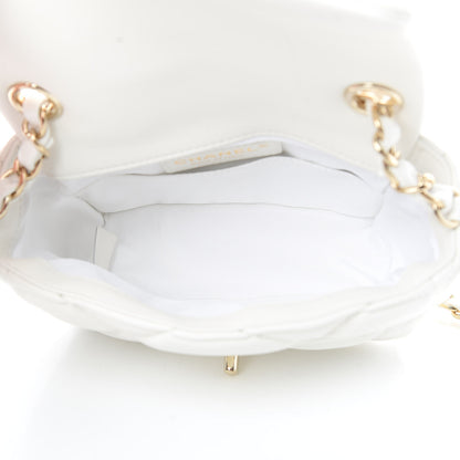 Chanel Calfskin Quilted Mini Square Bubbly Flap White 5 of 11