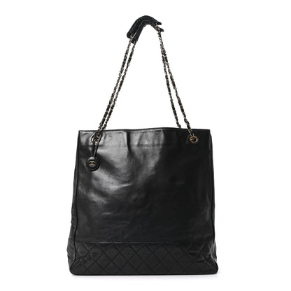 Chanel Lambskin Quilted CC Shopping Tote Black 1 of 11