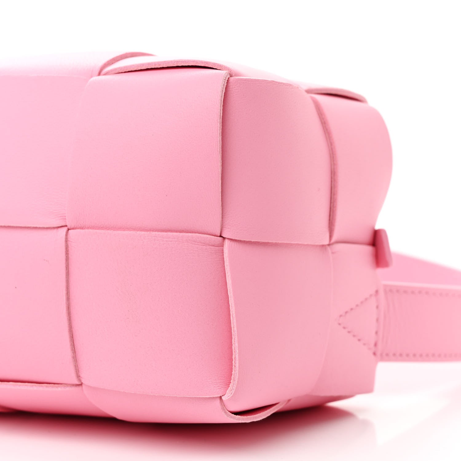 Bottega Veneta Lambskin Maxi Intrecciato Small Brick Cassette Bag Pink Ribbon 9 of 9