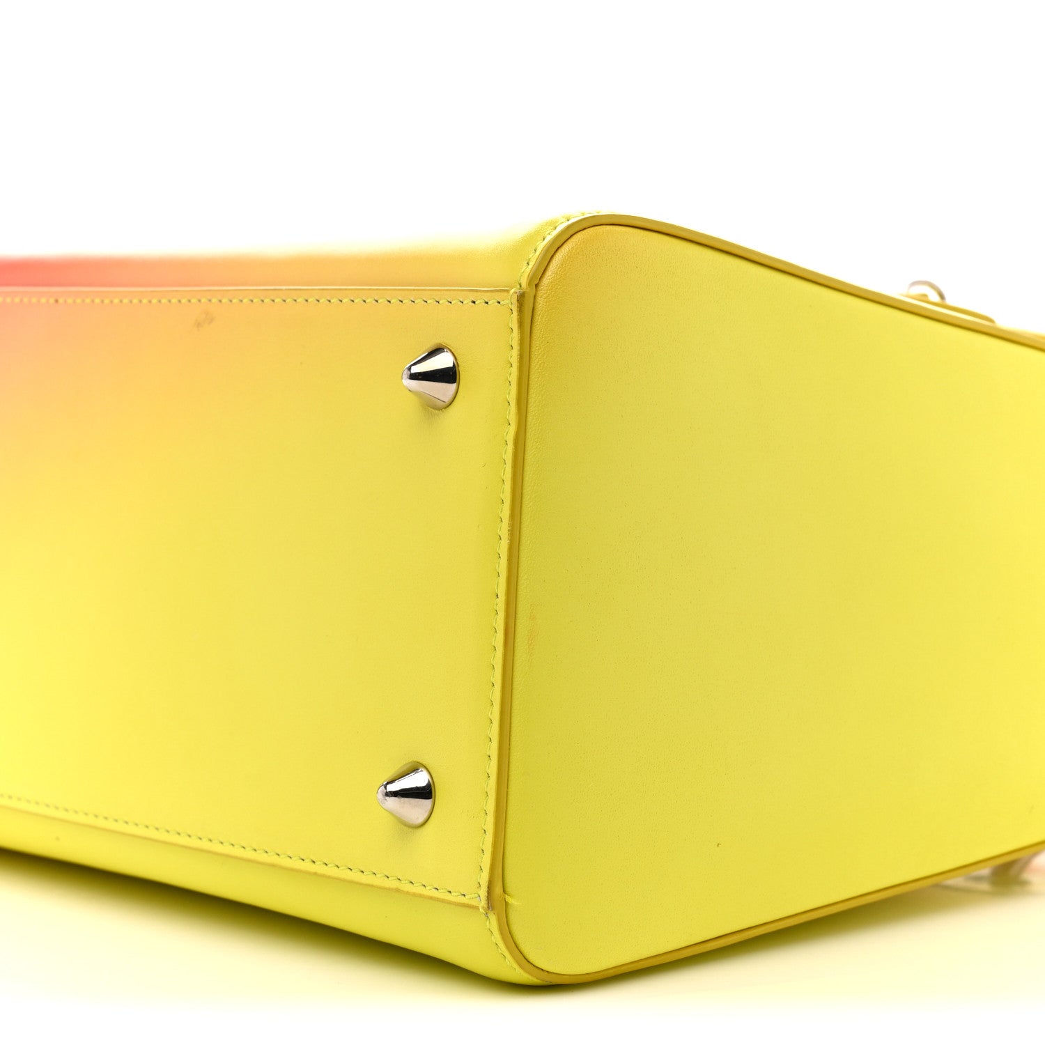 Christian Dior Box Calfskin Gradient Medium Lady Dior Yellow Orange 10 of 17