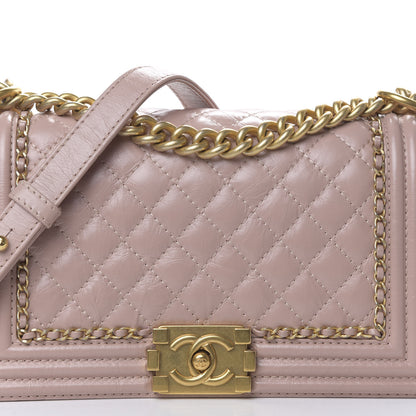 Chanel Aged Calfskin Quilted Medium Jacket Boy Flap Pink 10 of 10