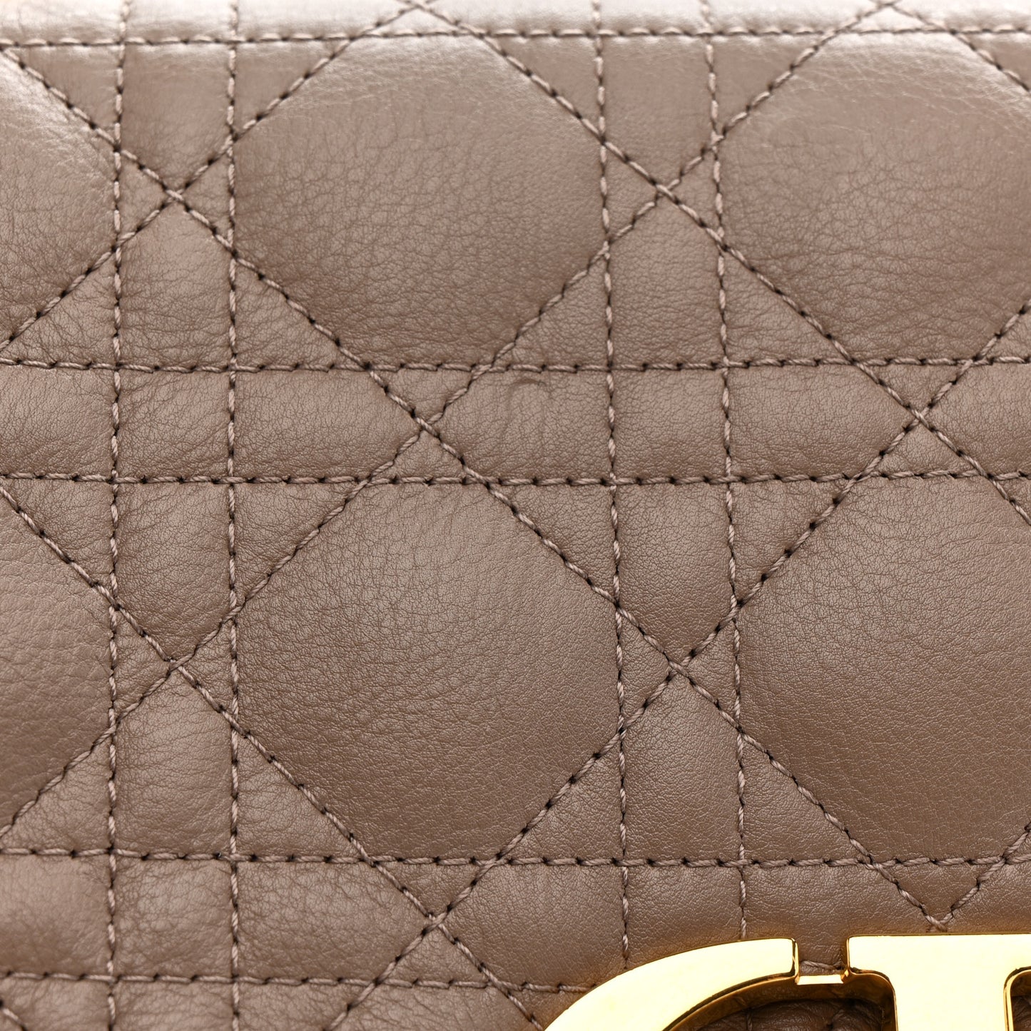 Calfskin Cannage Medium Caro Bag Taupe