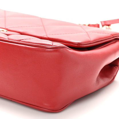 Chanel Lambskin Quilted Easy Carry Flap Red 10 of 10