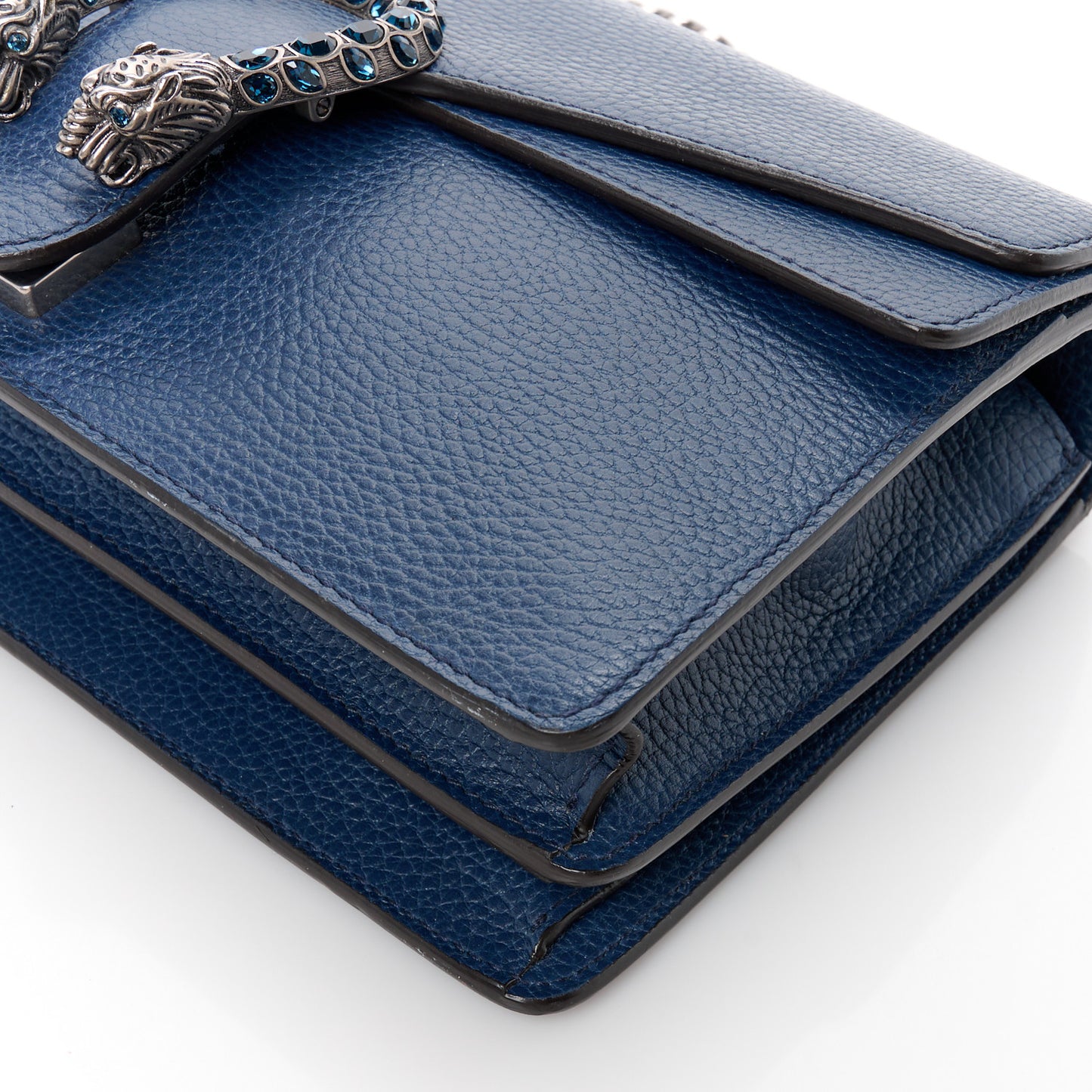 Pebbled Calfskin Small Dionysus Shoulder Bag Blue Agata