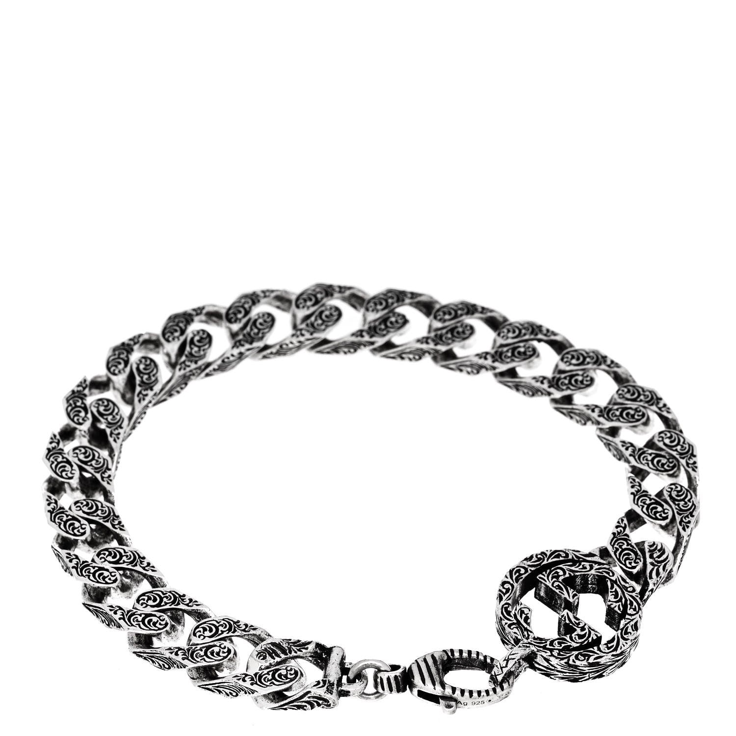 Gucci Sterling Silver Interlocking G Chain Bracelet 1 of 5