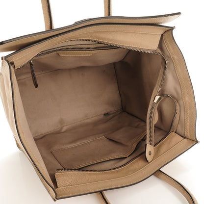 Celine Drummed Calfskin Mini Luggage Dune 5 of 14