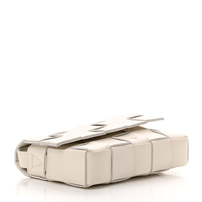 Bottega Veneta Lambskin Maxi Intrecciato Cassette Crossbody Bag White 4 of 12