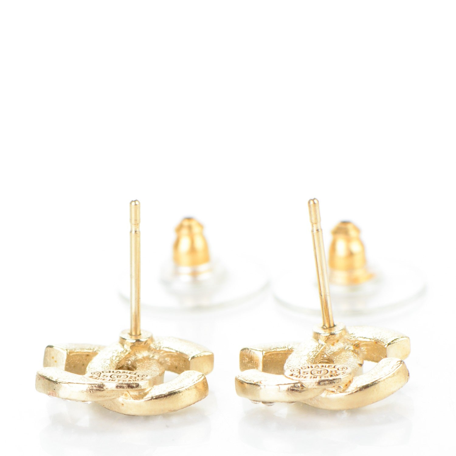 Chanel Crystal CC Earrings Gold 3 of 4