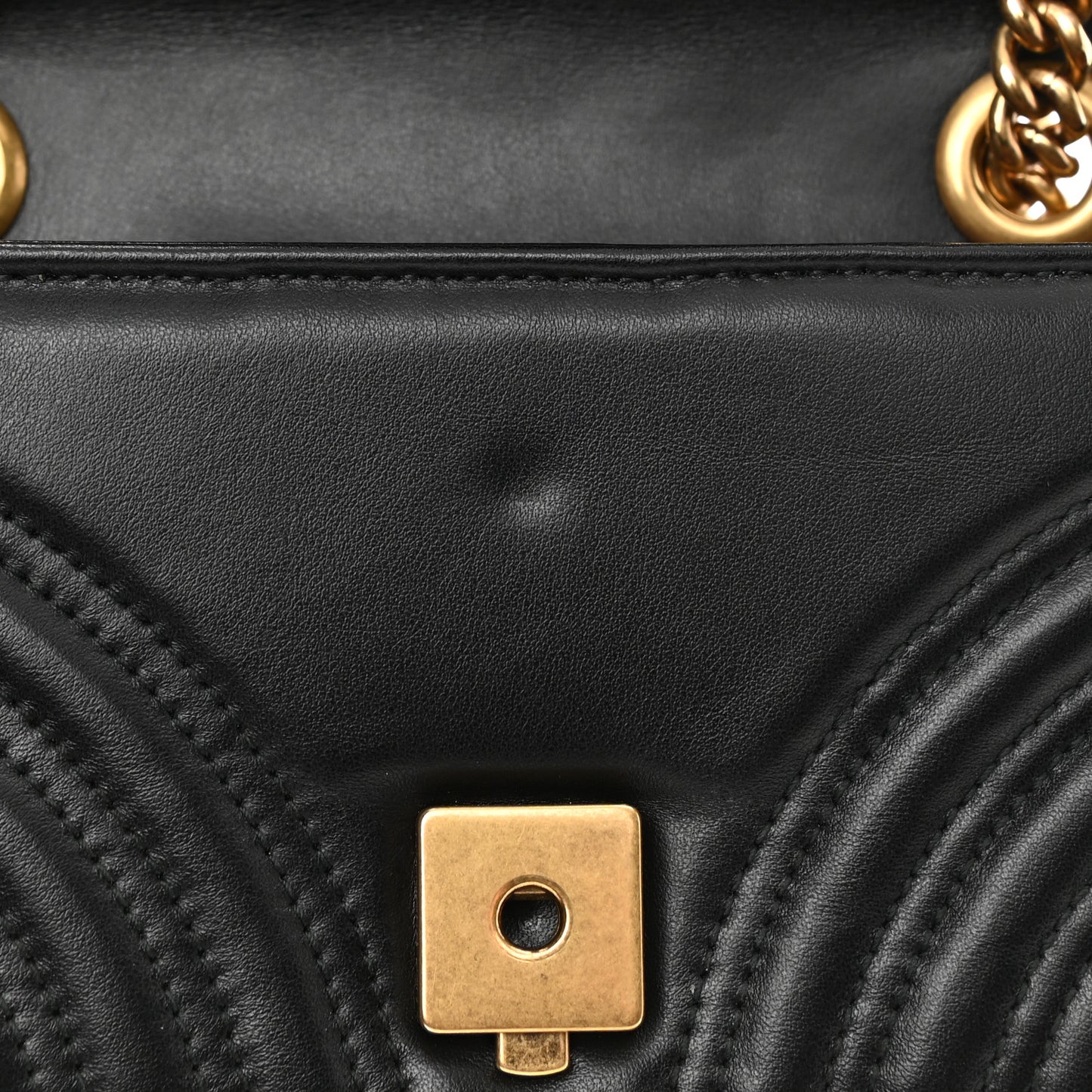 Calfskin Matelasse Mini GG Marmont Shoulder Bag Black