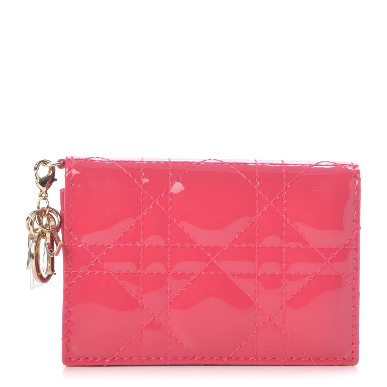Christian Dior Patent Cannage Lady Dior Card Holder Fuchsia 1 of 9