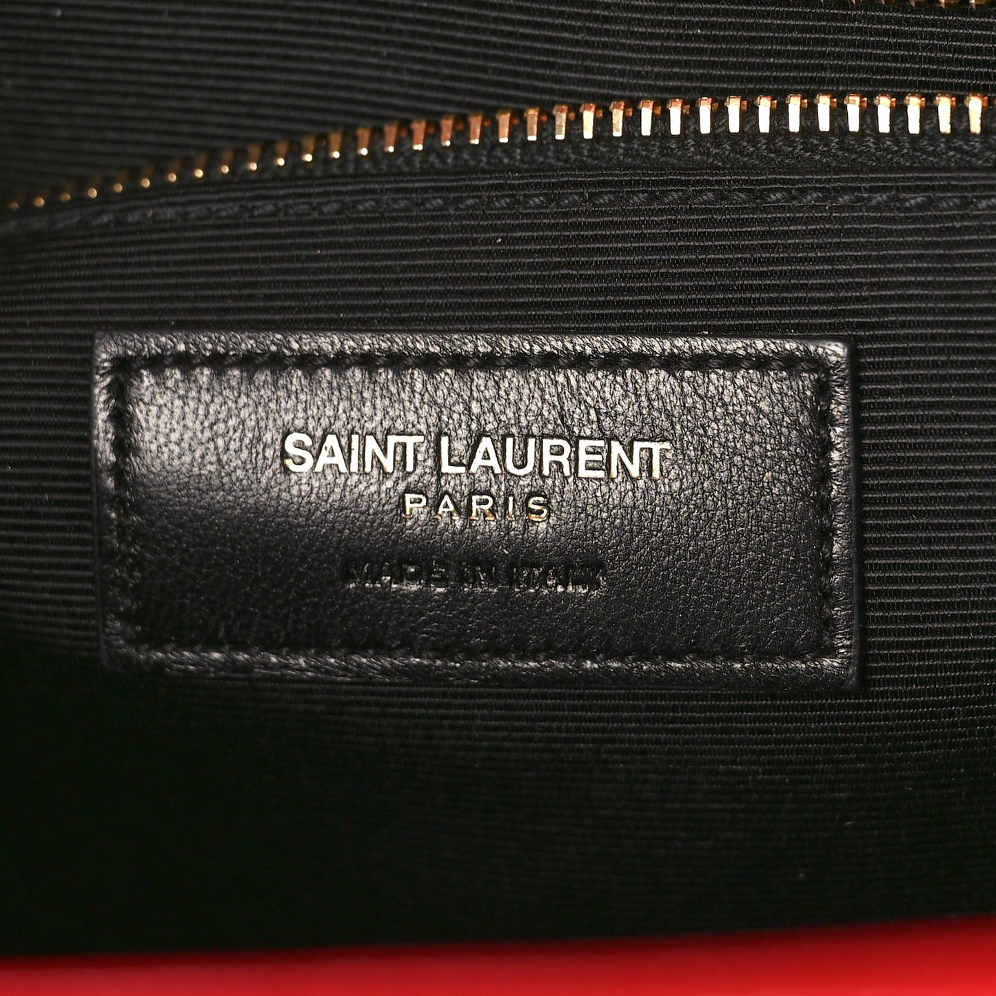 Grain De Poudre Matelasse Chevron Large Monogram Satchel Lipstick Red