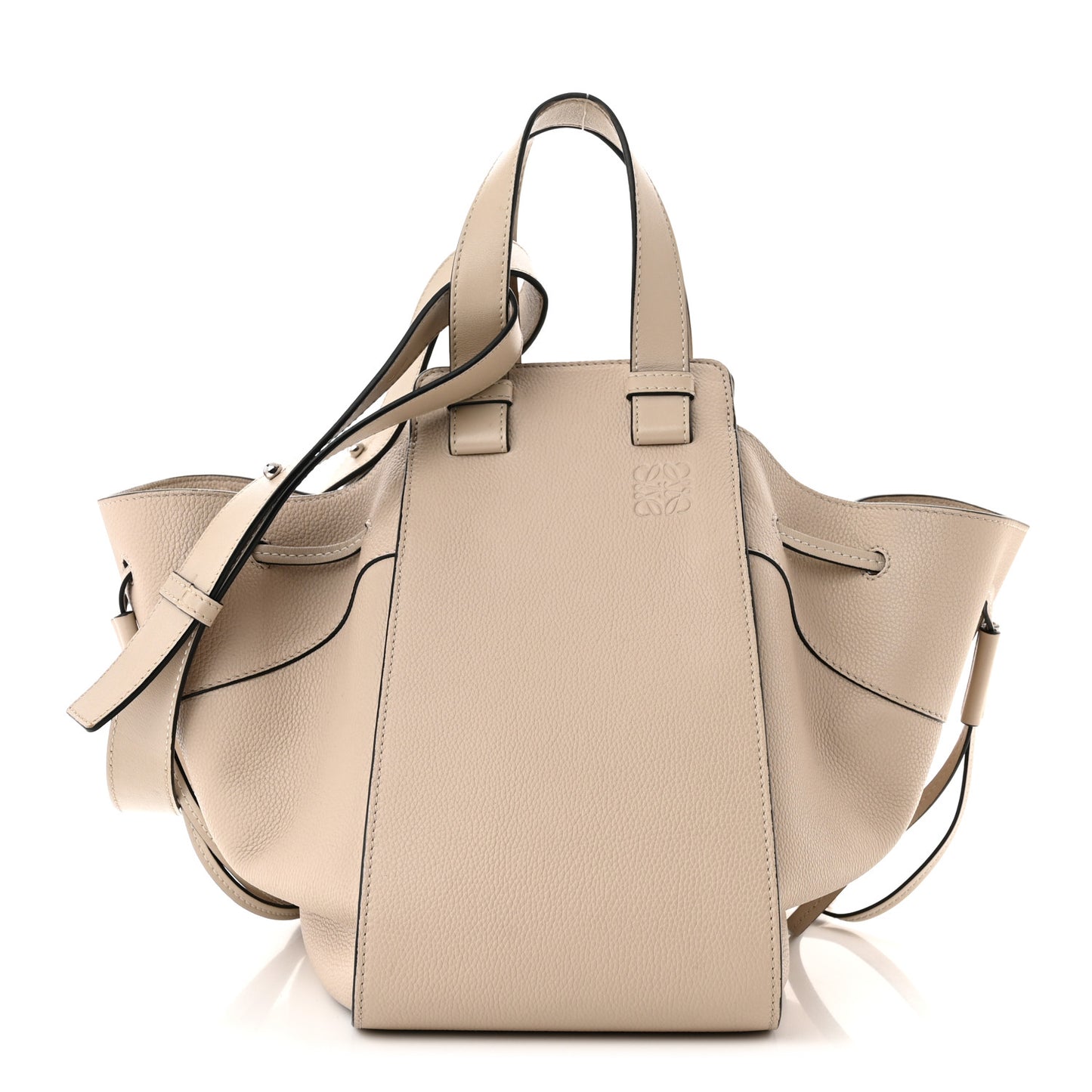 Grained Calfskin Small Hammock Shoulder Bag Sand