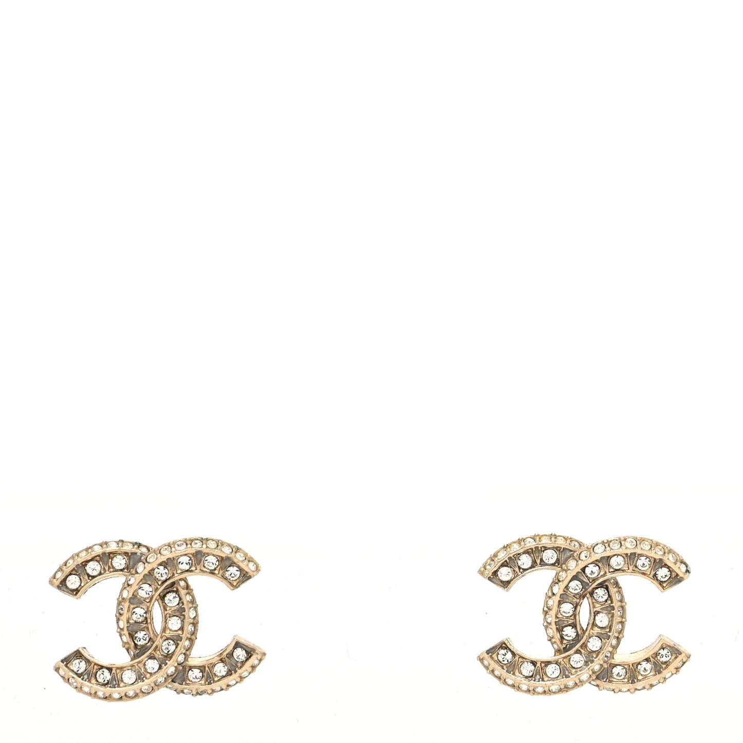 Crystal Timeless CC Earrings Light Gold