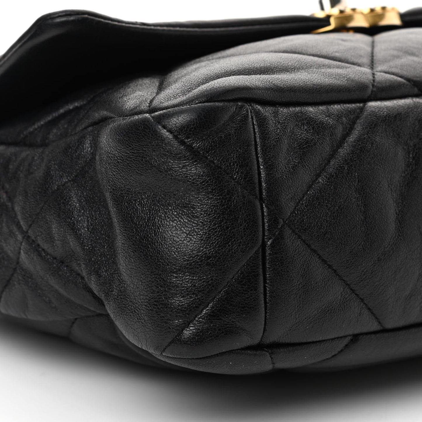 Goatskin Quilted Large Chanel 19 Flap Black