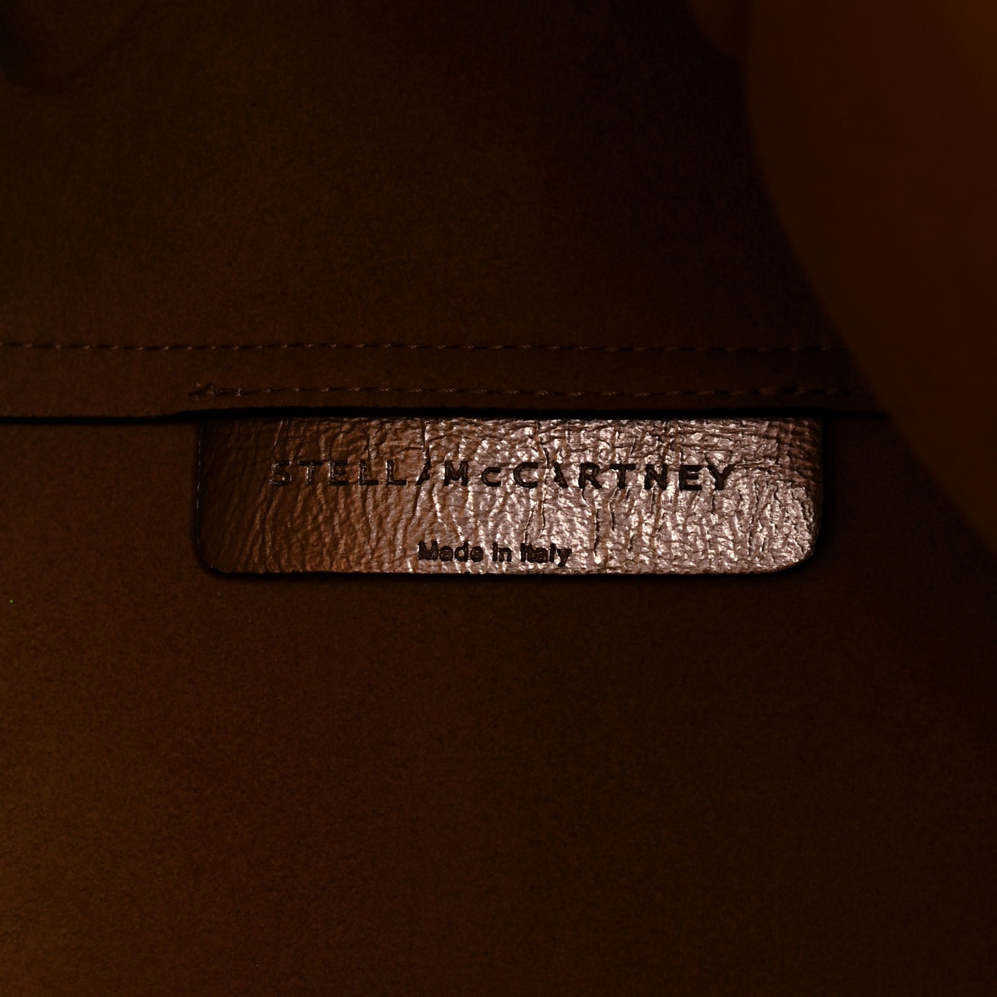 Metallic Eco Alter Nappa Perforated Logo Large Satchel Gold