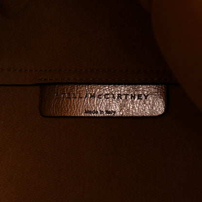 Stella McCartney Metallic Eco Alter Nappa Perforated Logo Large Satchel Gold 6 of 9