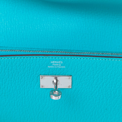 Hermes Chevre Mysore Kelly Longue Wallet Turquoise 6 of 10