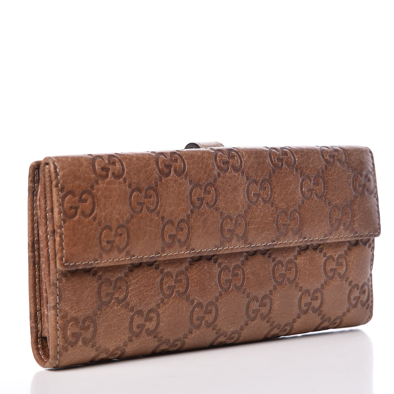 Gucci Guccissima Jackie Continental Wallet Natural Brown 3 of 14