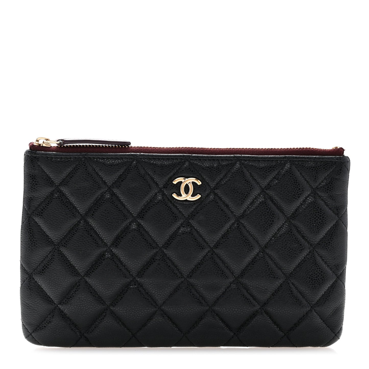 Caviar Quilted Cosmetic Case Black