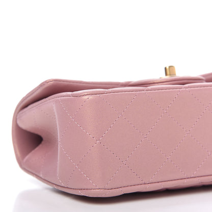 Chanel Iridescent Lambskin Quilted Mini Top Handle Rectangular Flap Pink 6 of 11
