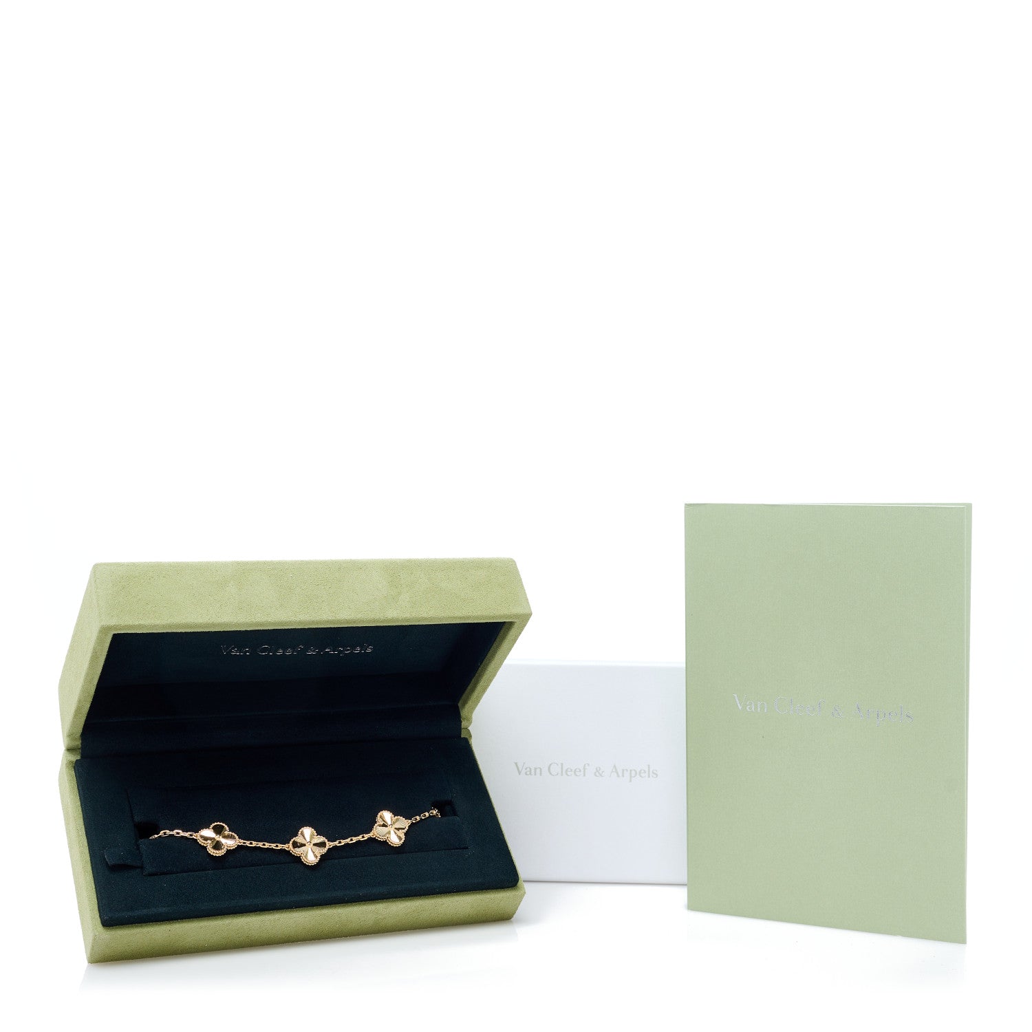 Van Cleef & Arpels 18K Yellow Gold 5 Motifs Guilloche Vintage Alhambra Bracelet 5 of 5