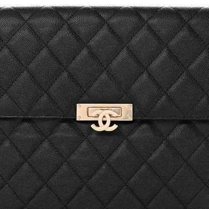 Chanel Caviar Quilted Medium Golden Class Pouch Black 9 of 13