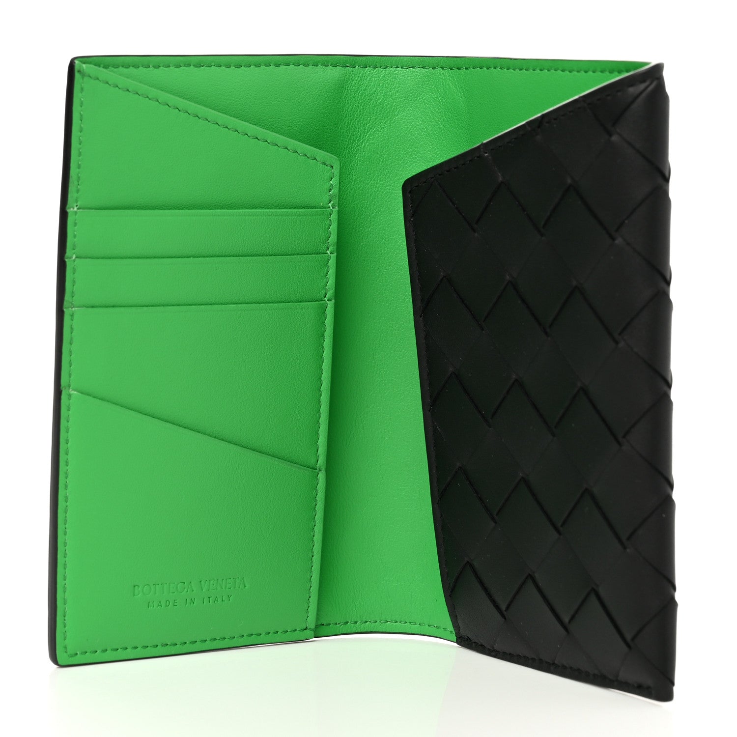 Bottega Veneta Calfskin Intrecciato Passport Case Black Grass 5 of 6