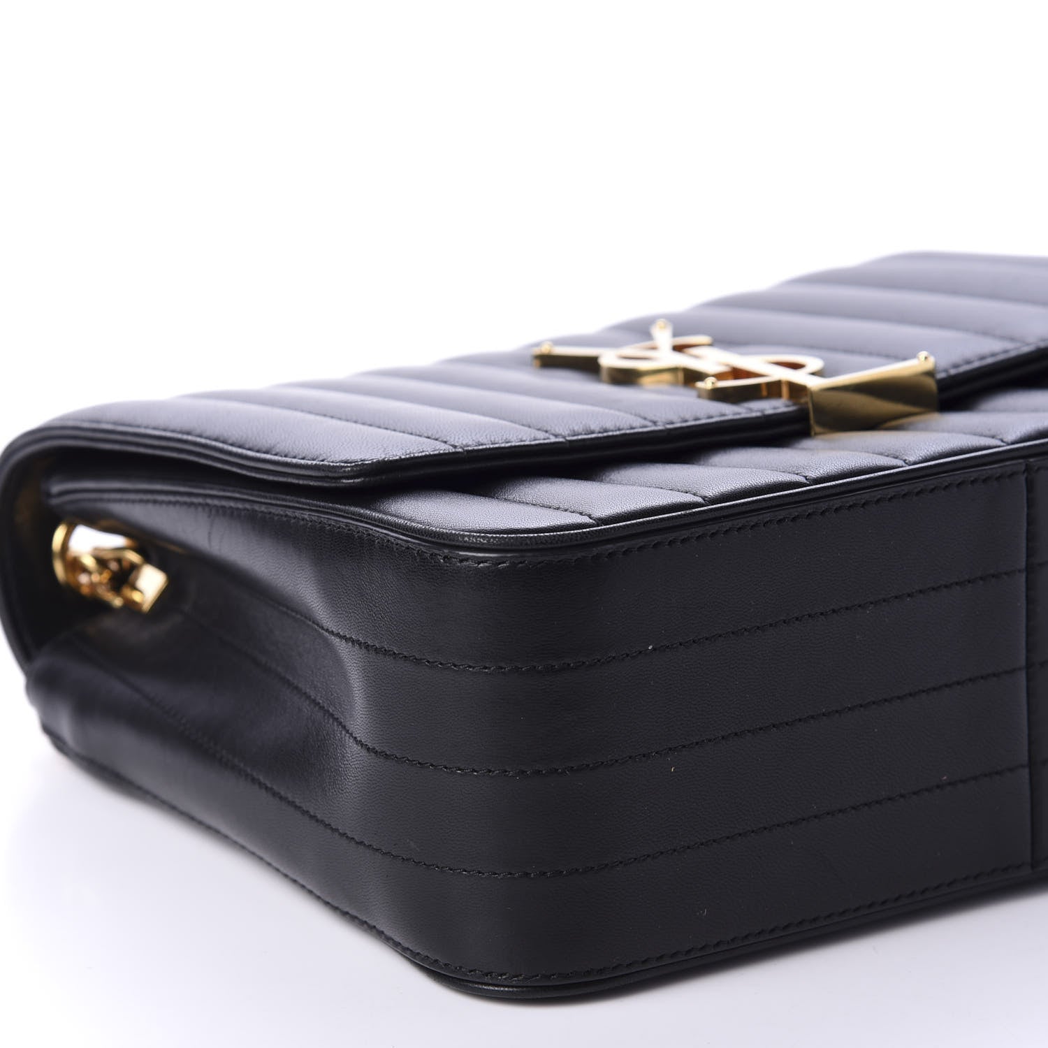 Saint Laurent Lambskin Matelasse Monogram Large Vicky Chain Bag Black 5 of 13